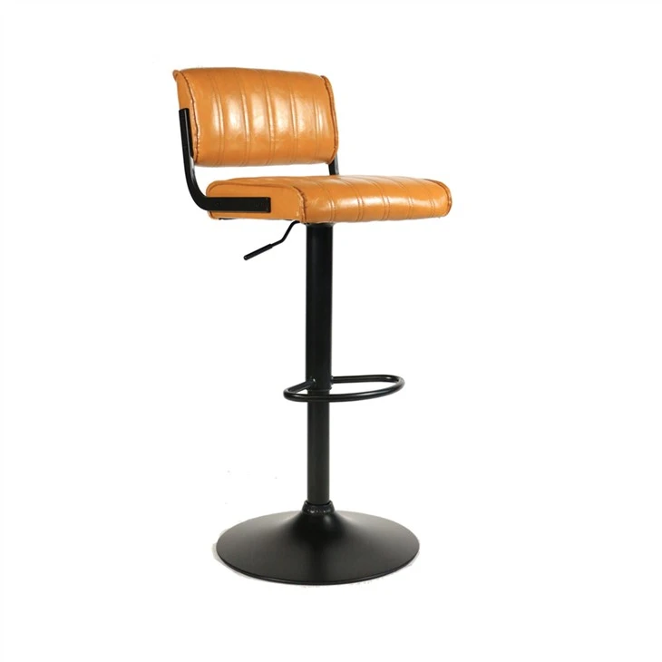 Adjustable Height Leather Bar Stool