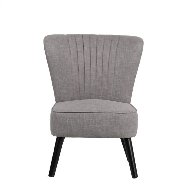 Fabric Upholstered Armless Accent Chair with Wood Legs OEM