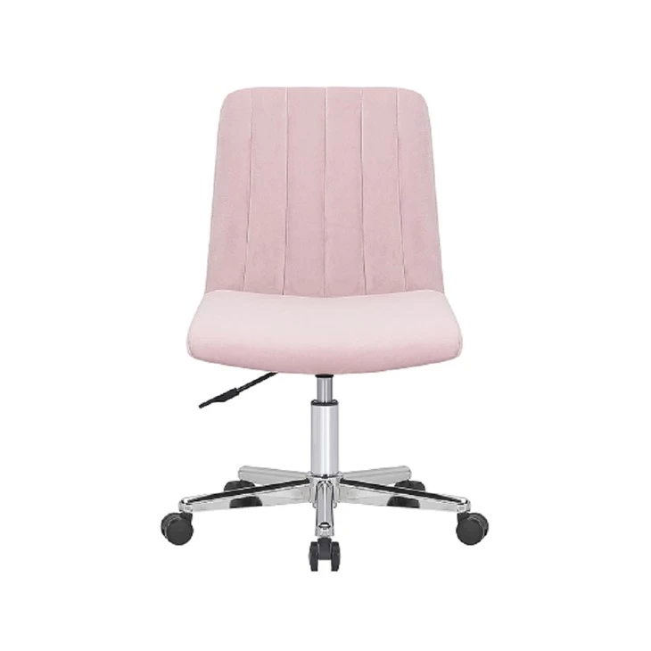 Pink Velvet Swivel Desk Chair