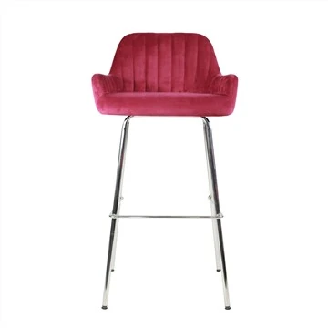 Modern Ergonomic Metal Legs Fabric Cover Bar Chair For Br...