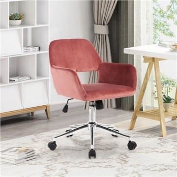 Velvet Fabric Home Office Chair Mid-Back Desk Chair