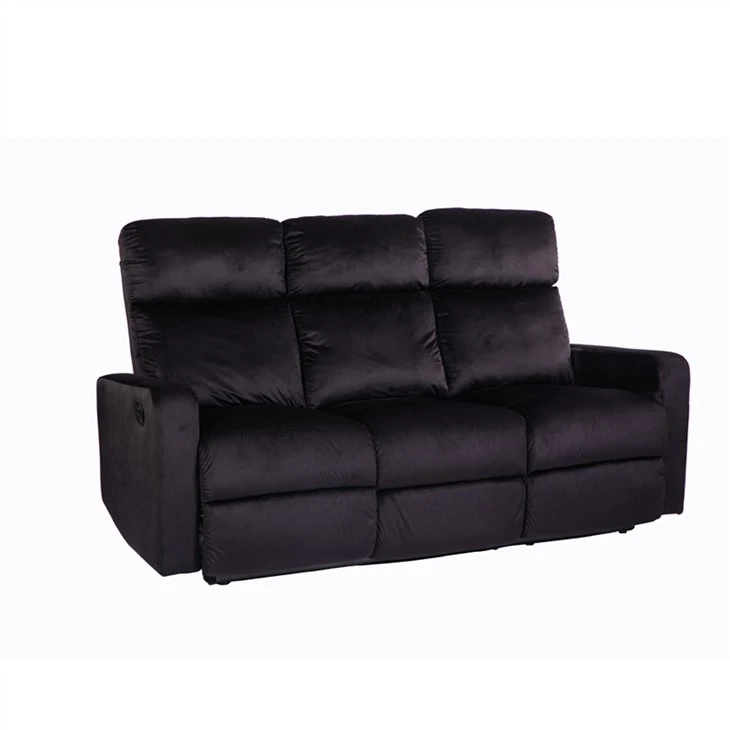Velvet Fabric Recliner Sectional Sofa