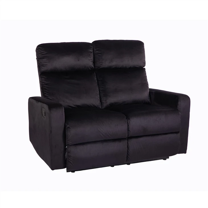 Velvet Fabric Two-seat Recliner Sofa