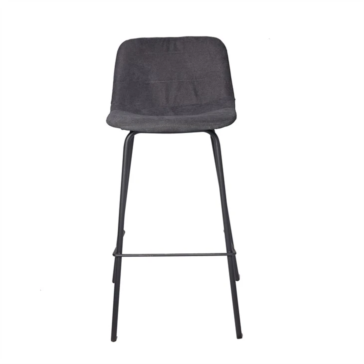 Bar Chairs High Back Gray Fabric