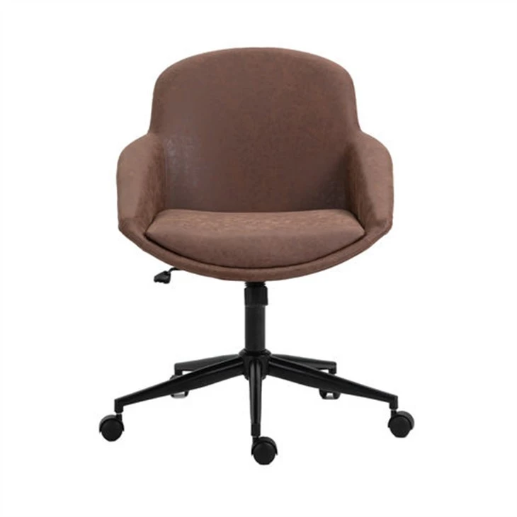 Brown Faux Leather Home Office Chair