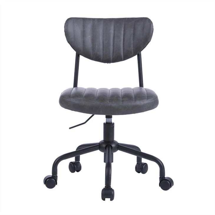 PU Leather Low Back Armless Rotating Office Chair