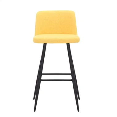 Upholstered Bar Chair Bar Stool With Backrest Footrest DARIAN