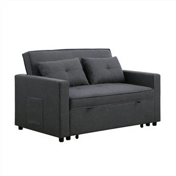Partner Linen Upholstered Tufed Futon Sofa Bed