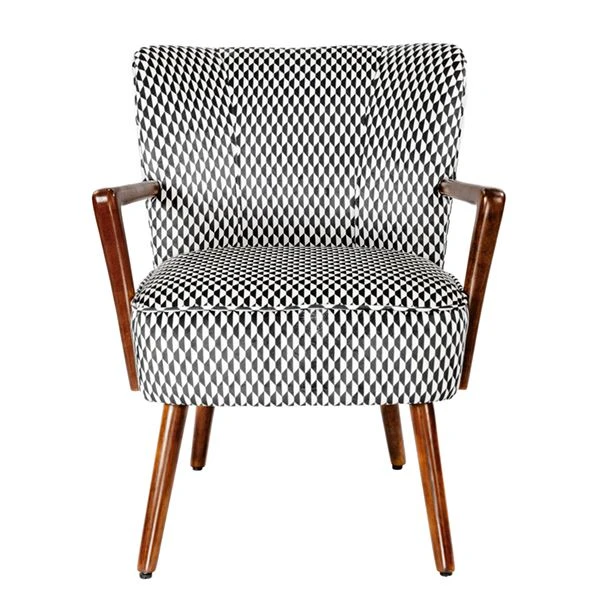 Accent Chair / Leisure Chair / Fabric Upholstered Wooden Armchair
