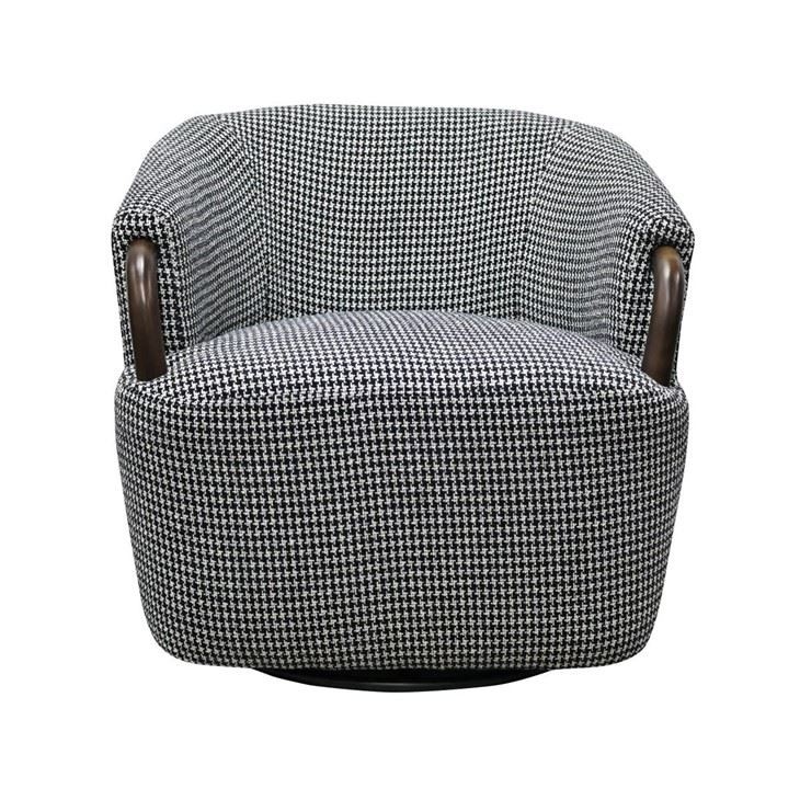 360 Degree Swivel Fabric Accent Armchair With Solid Wood Frame Modern Lounge Chair OEM ODM Available suppliers