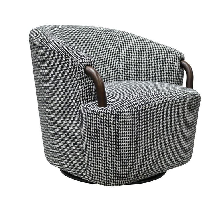 360 Degree Swivel Fabric Accent Armchair With Solid Wood Frame Modern Lounge Chair OEM ODM Available factory