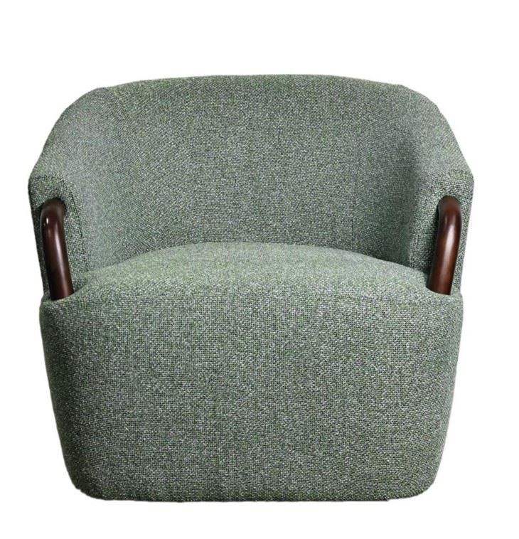 360 Degree Swivel Fabric Accent Armchair With Solid Wood Frame Modern Lounge Chair OEM ODM Available high quality