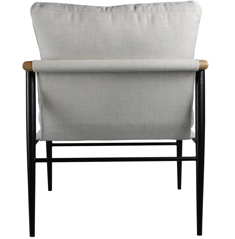 Custom Metal Frame Lounge Chair With Wooden Armrests Upholstered Accent Chair OEM ODM Available price