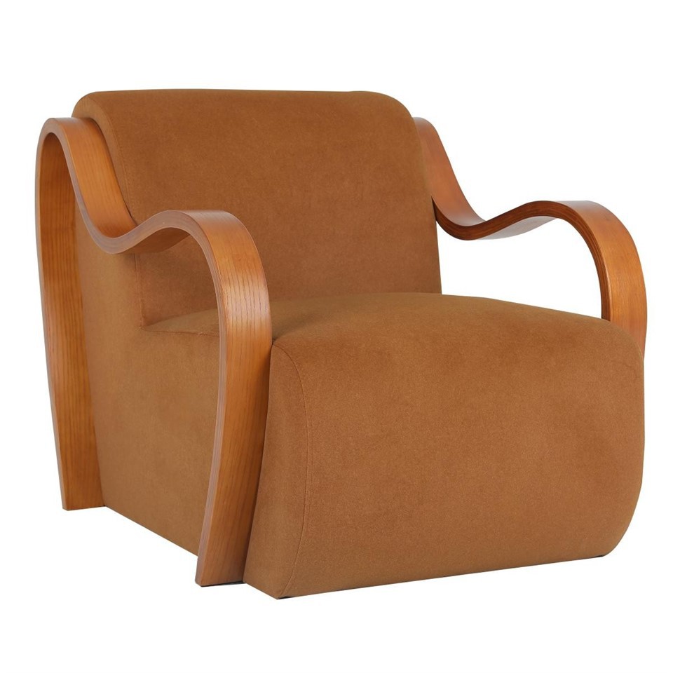 Custom Upholstered Lounge Chair With Bentwood Frame Modern Accent Chair OEM ODM Available high quality
