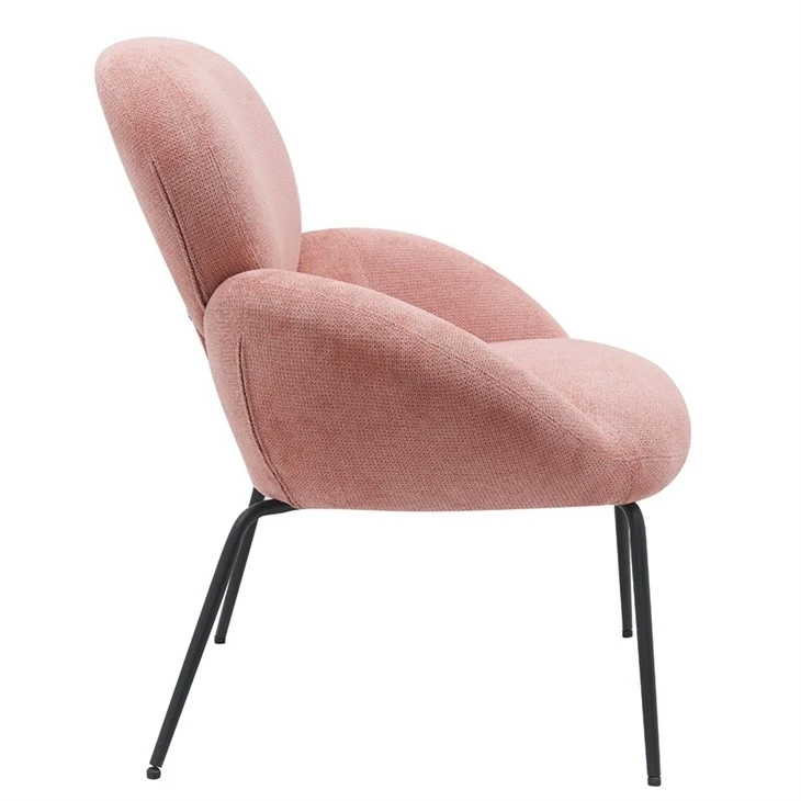 Fabric Accent Chair With Steel Legs