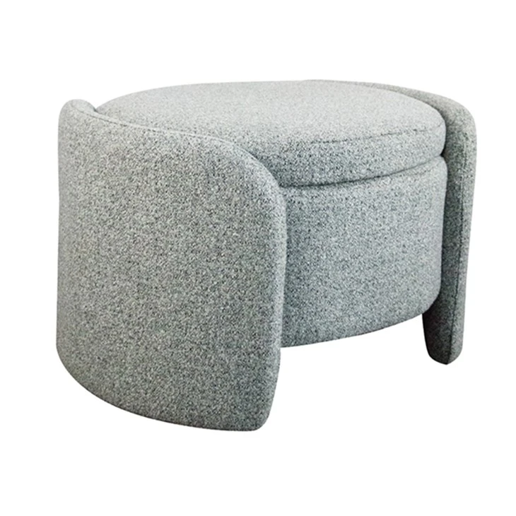 Partner Traditional Style Ottoman With Storage Fabric Cover MANNI-A