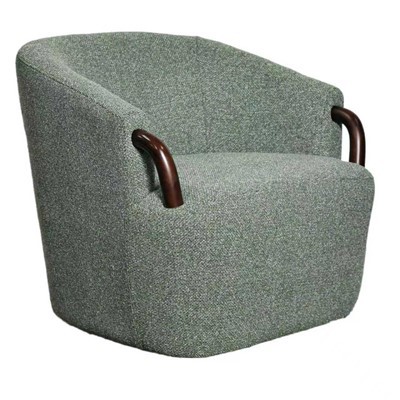 360 Degree Swivel Fabric Accent Armchair With Solid Wood Frame Modern Lounge Chair OEM ODM Available