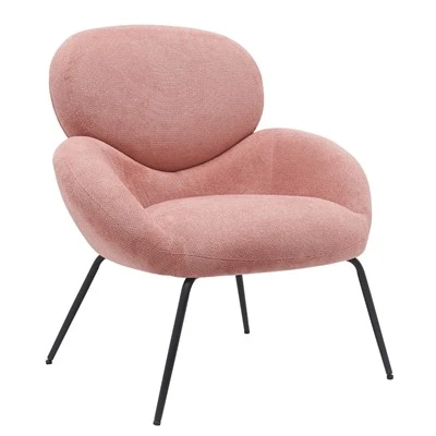 Fabric Accent Chair With Steel Legs